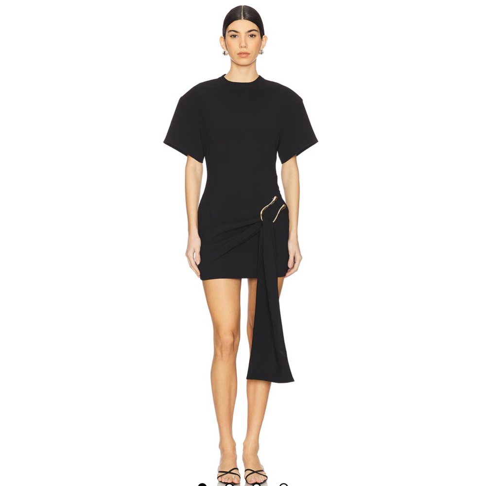 Lioness Martini black Mini Dress with Draped Detail